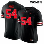 Women's Ohio State Buckeyes #54 Billy Price Black Nike NCAA Limited College Football Jersey Lifestyle BAA2644OU